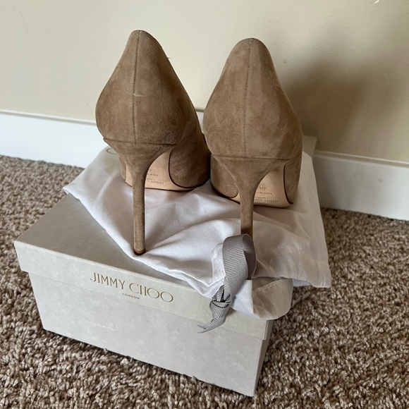 Jimmy Choo Romy 100 Suede 247 nude. Size 40.5 (10) - Picture 4 of 6